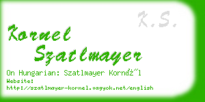 kornel szatlmayer business card